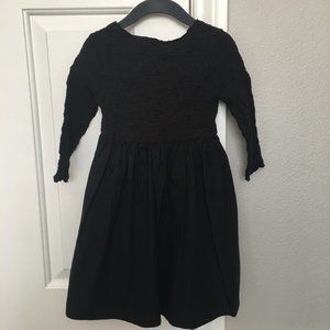 Greenberry NEW black long sleeve dress with crinkled top and tie at back neck